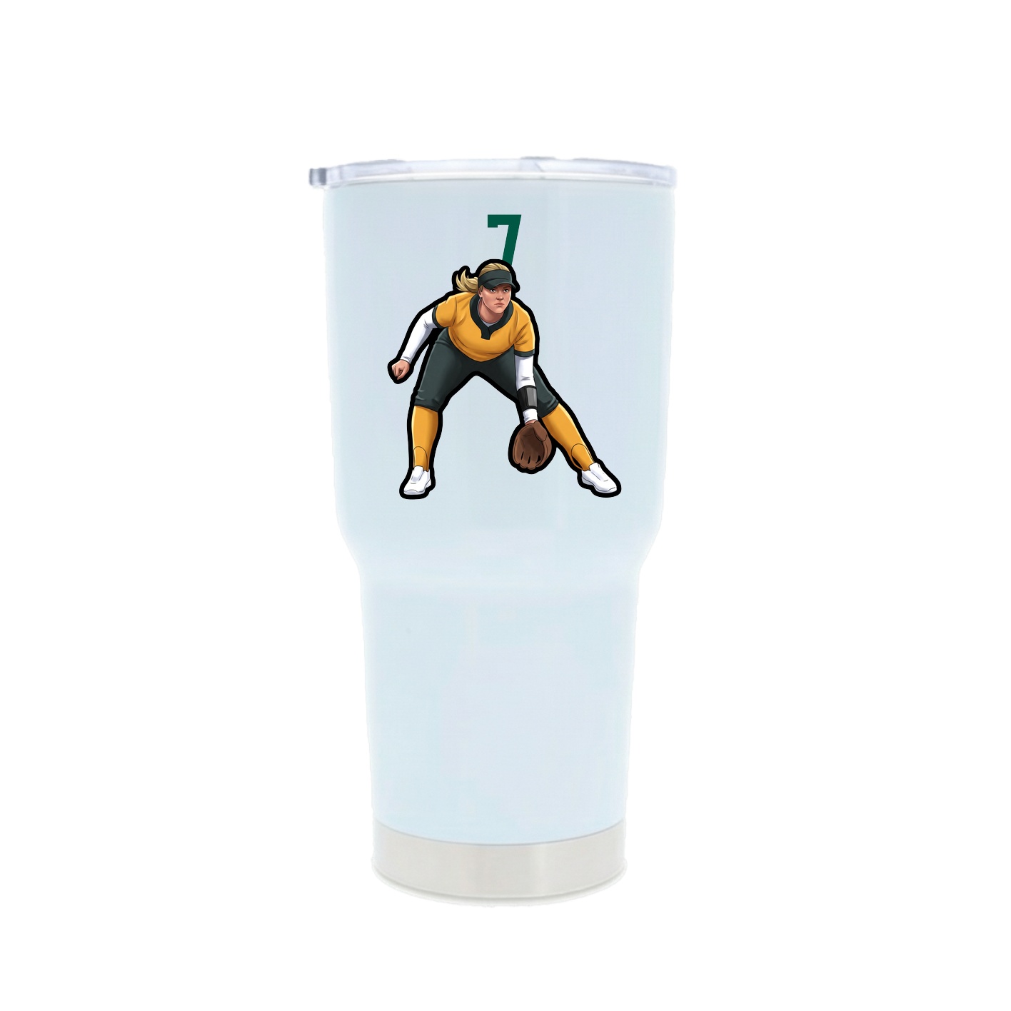 30oz Stainless Steel Tumbler — Number Top in White