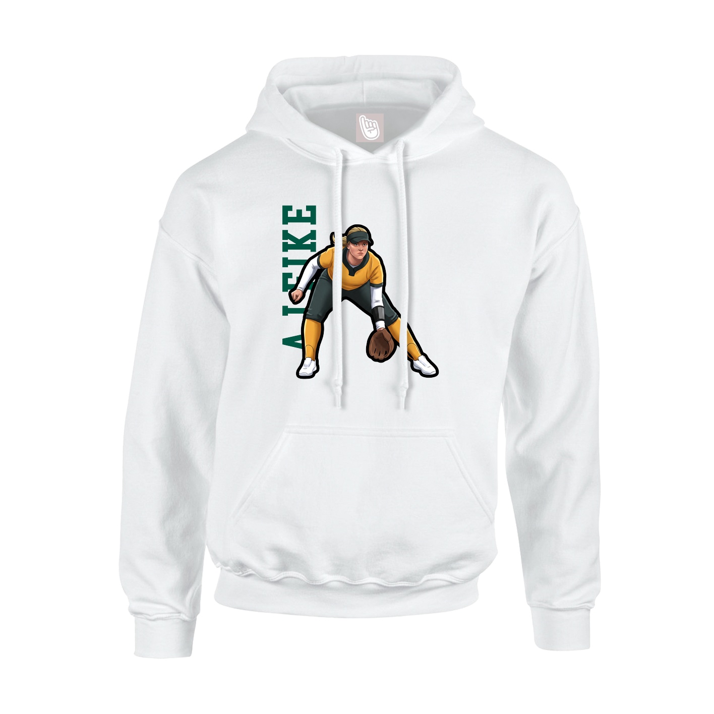 Youth Hoodie — Name Vertical in White