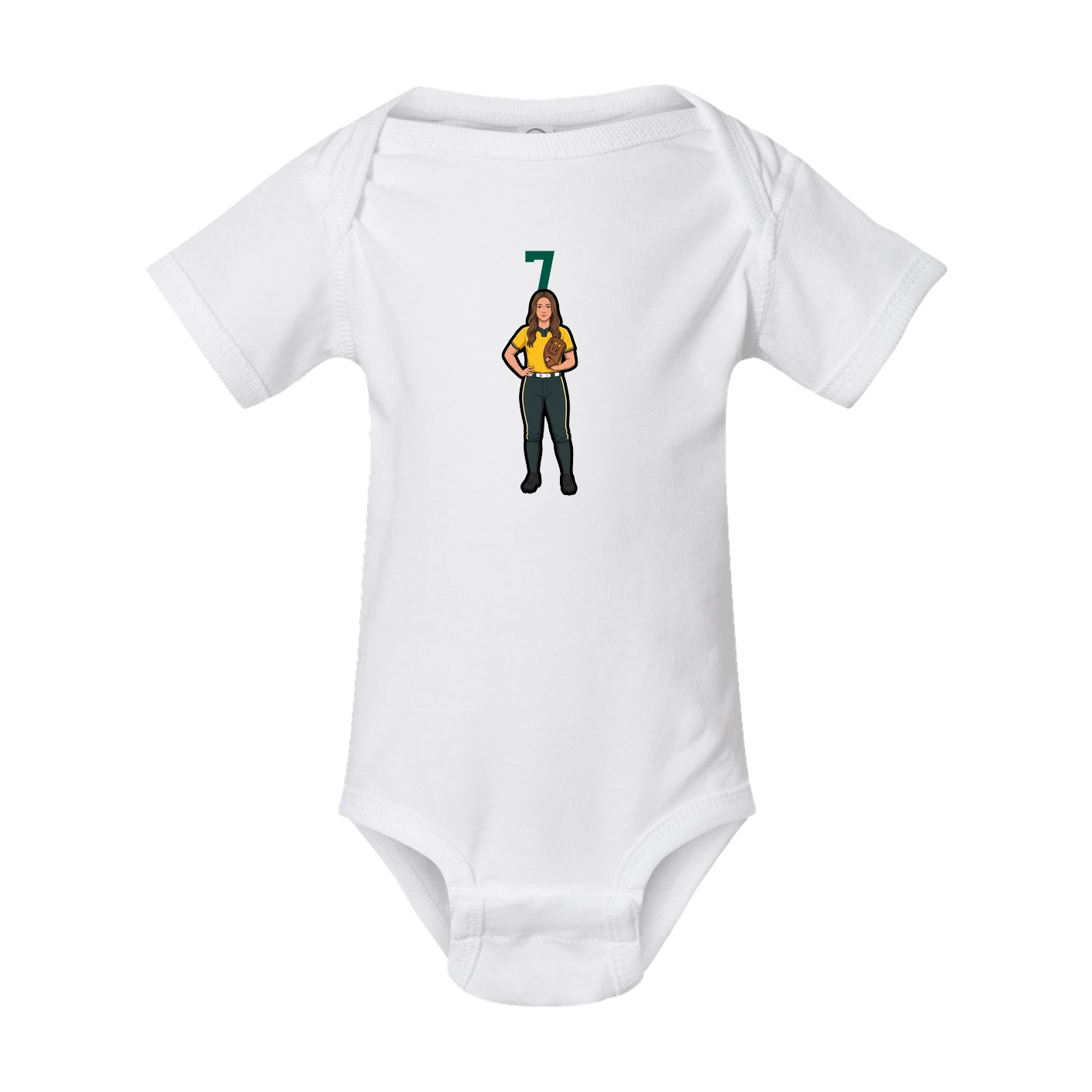 Baby Onesie — Number Top in White