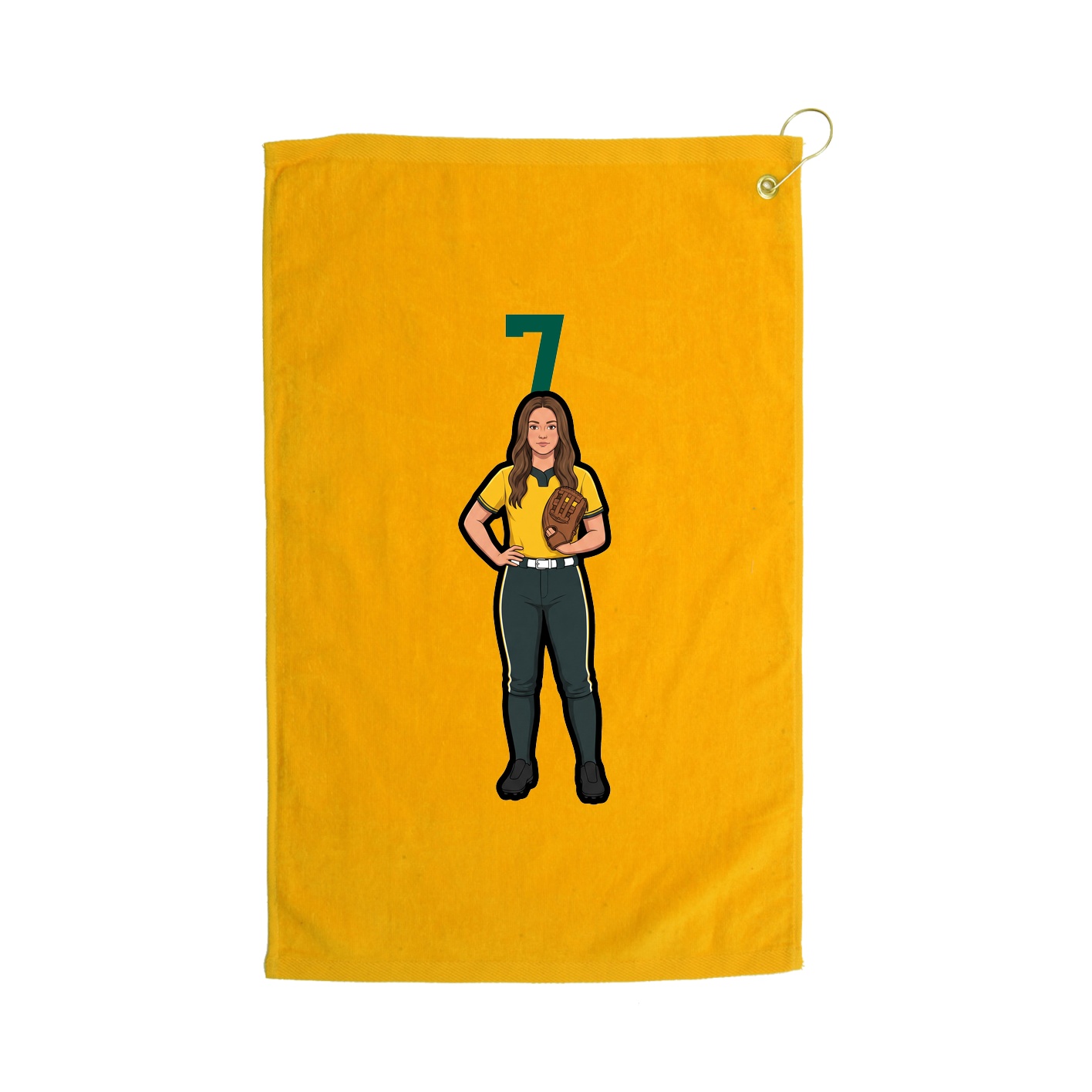 Golf Towel — Number Top in Gold