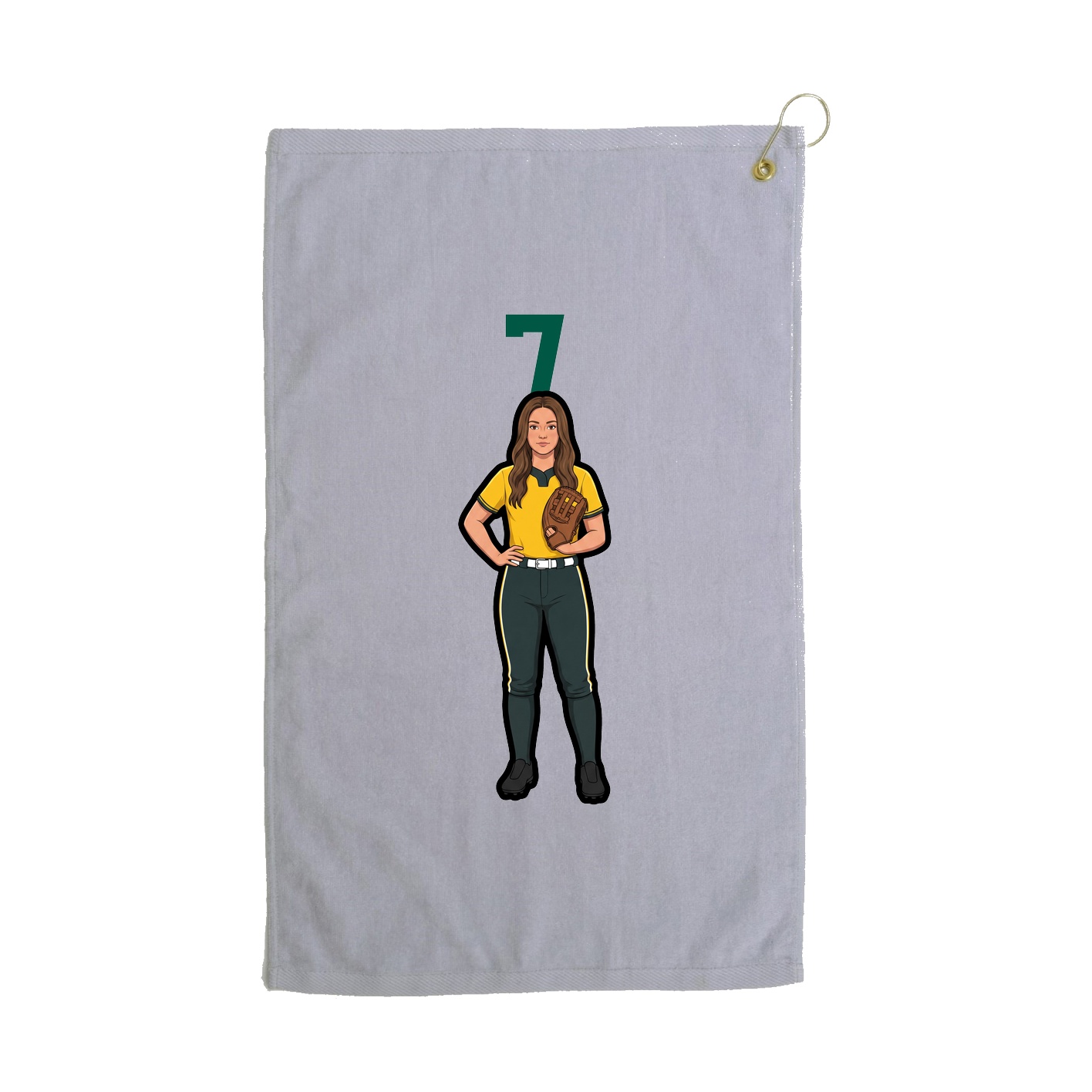 Golf Towel — Number Top in Grey