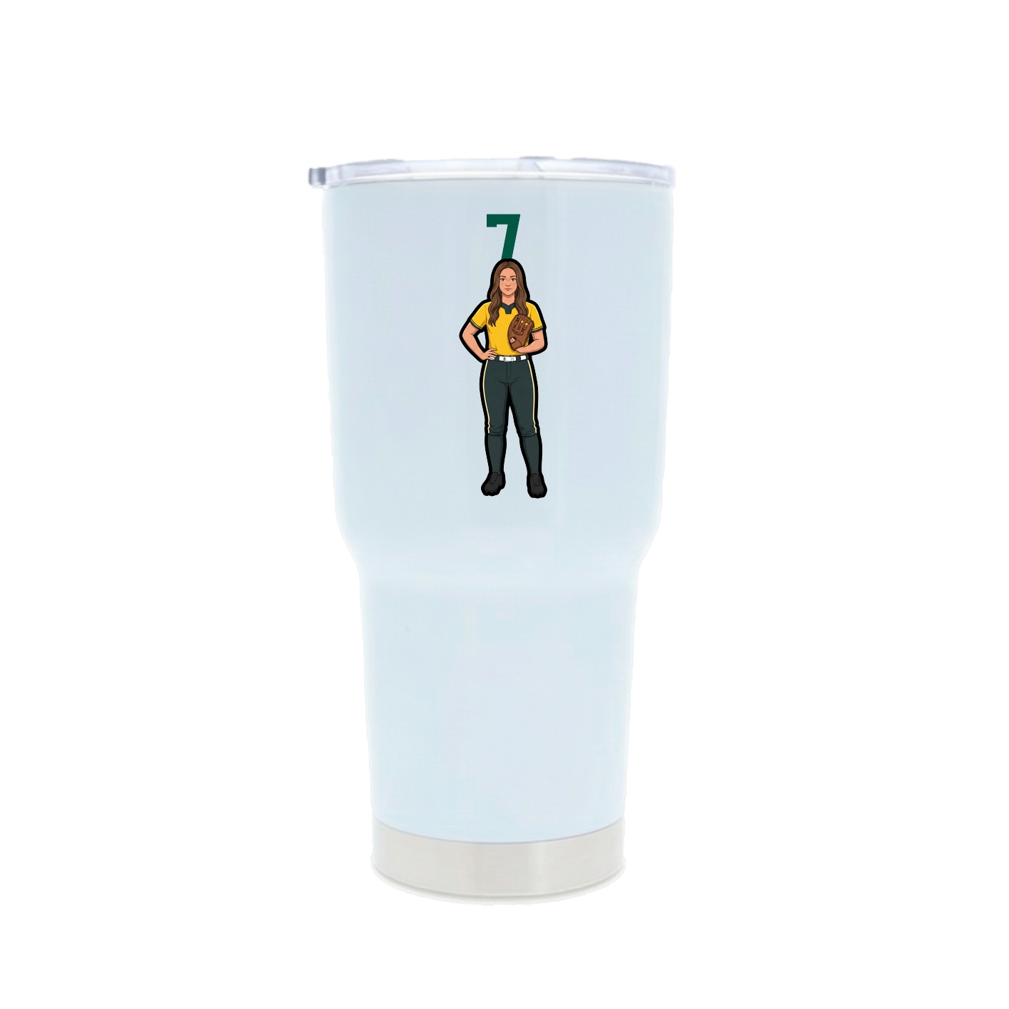 30oz Stainless Steel Tumbler — Number Top in White