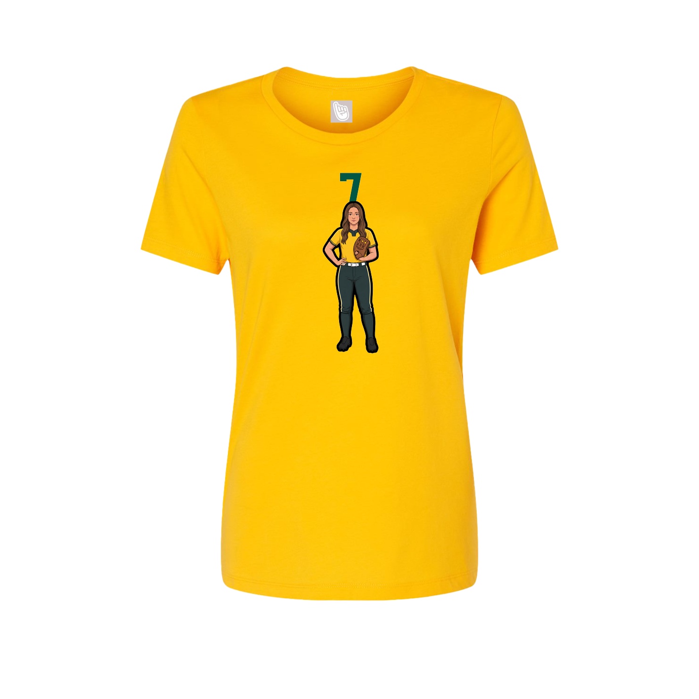 Womens Tee — Number Top in Gold