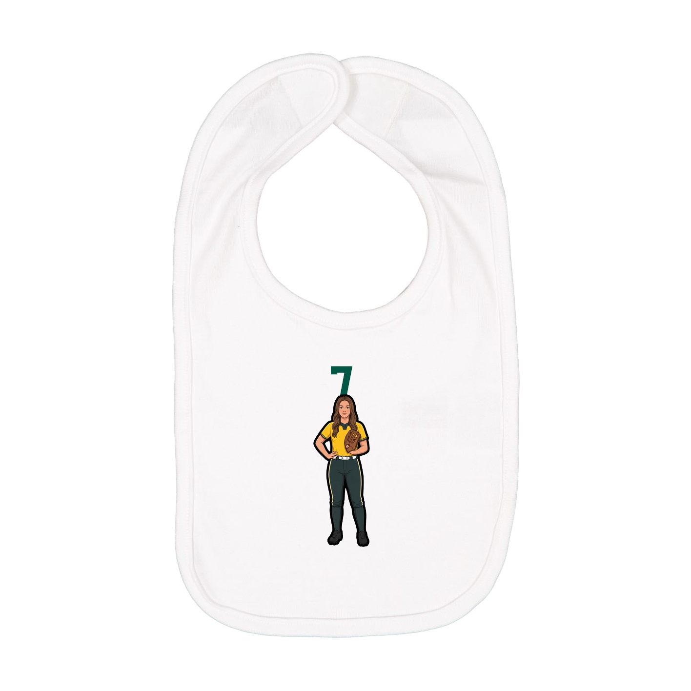 Infant Bib — Number Top in White