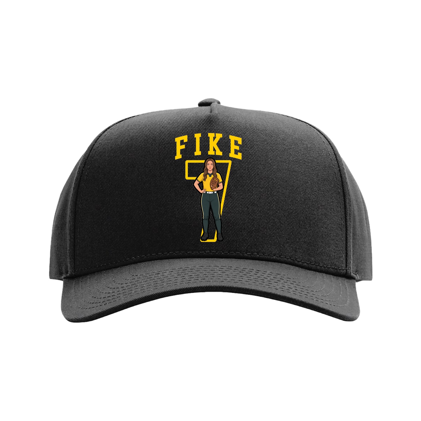 Full Fabric Five-Panel Champ Cap — Shirsey in Black