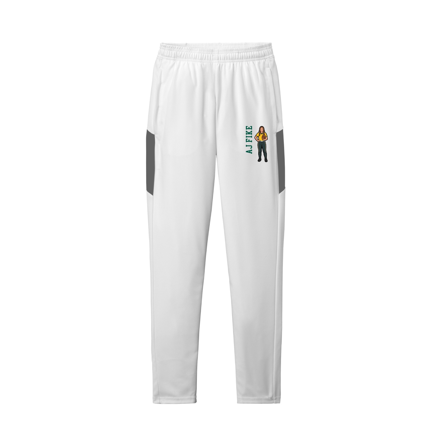 Team Travel Pant — Name Vertical in White/Grey