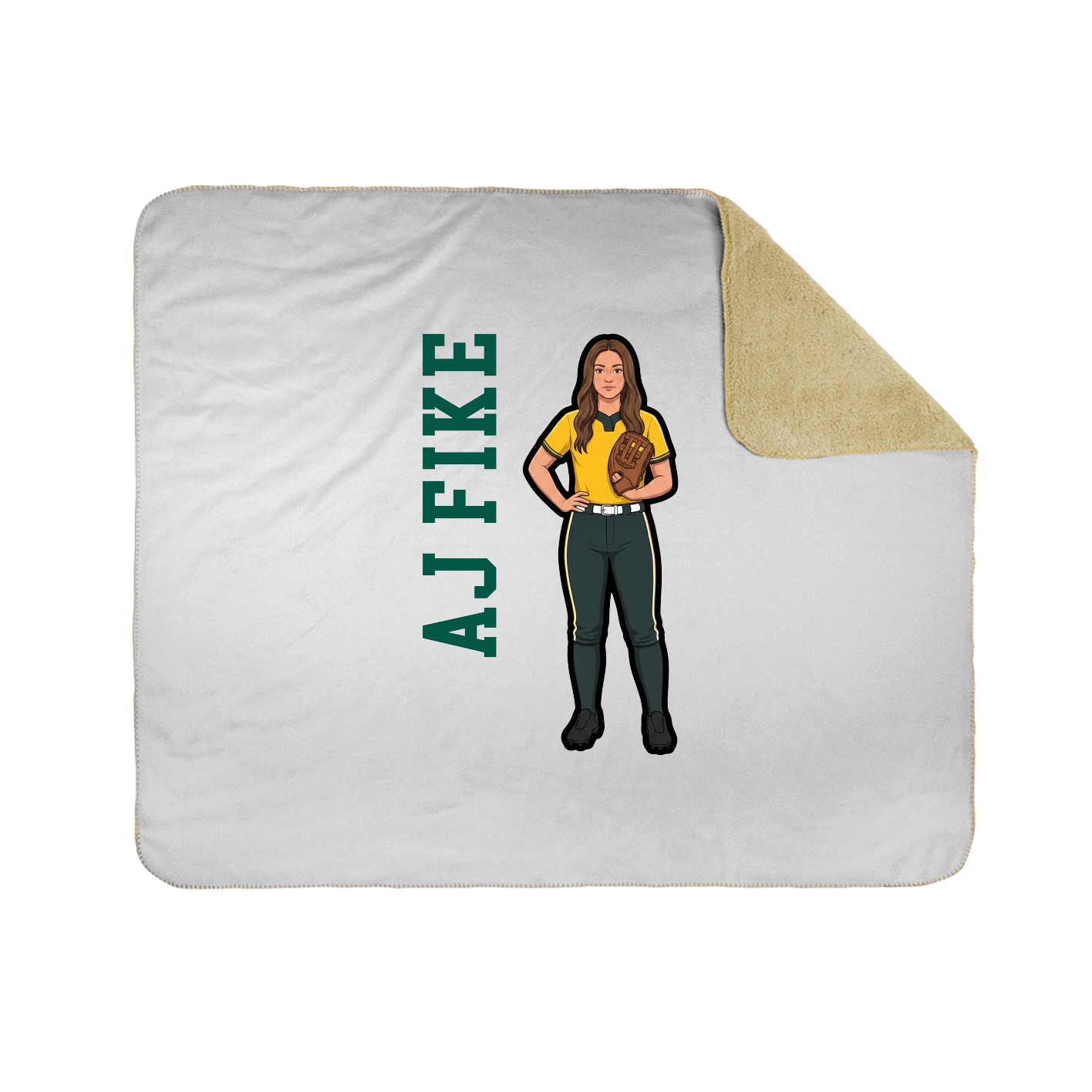 Throw Blanket — Name Vertical in White