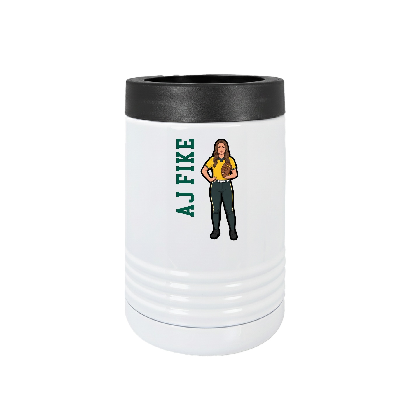 Beverage Holder — Name Vertical in White