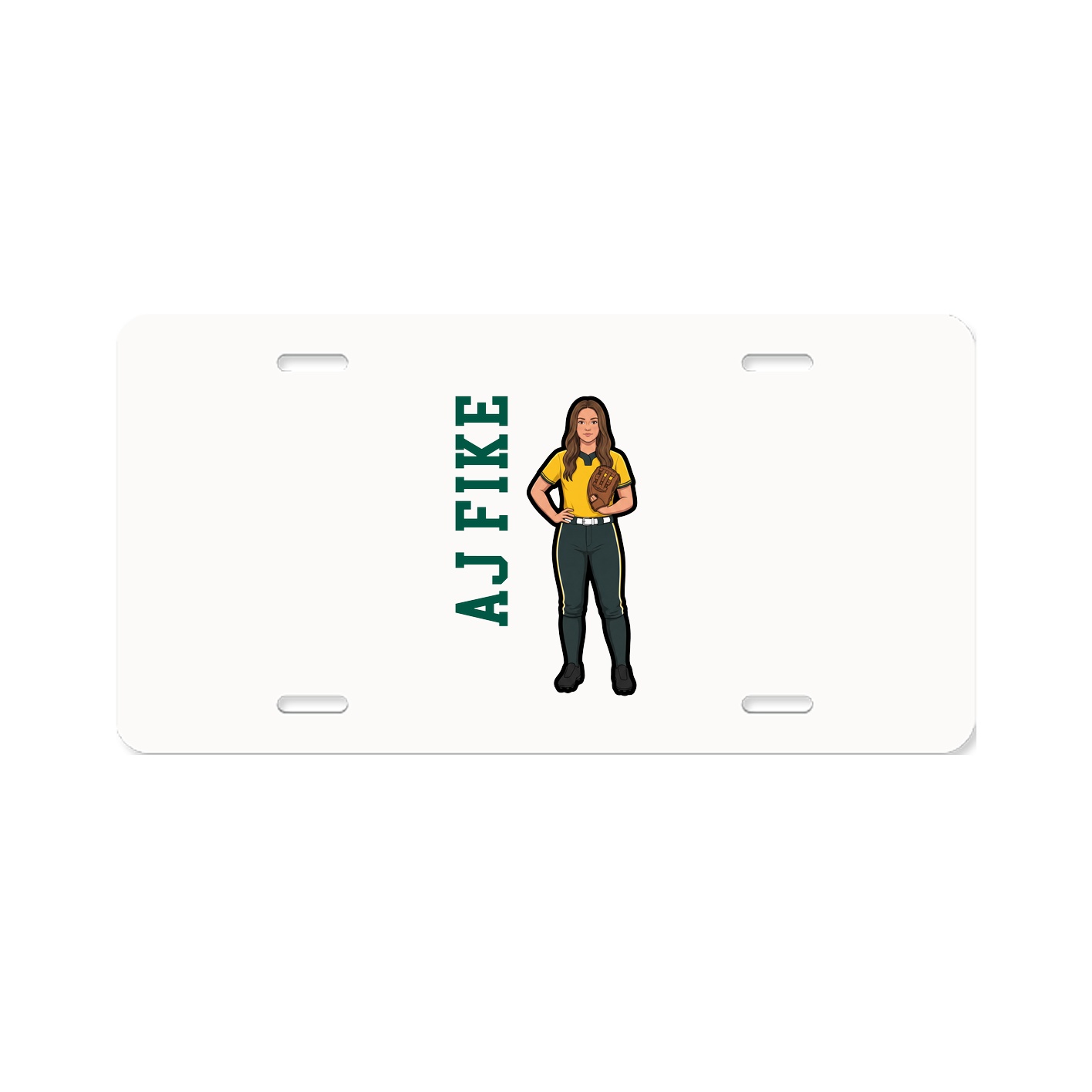 License Plate — Name Vertical in Classic