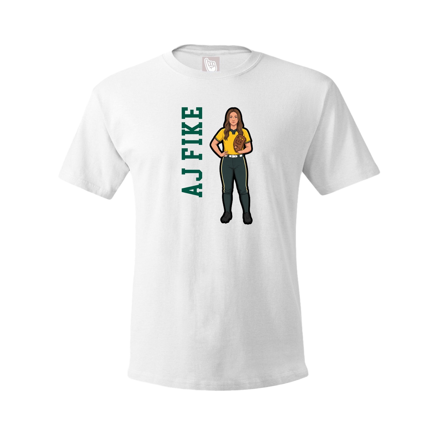 Tee — Name Vertical in White