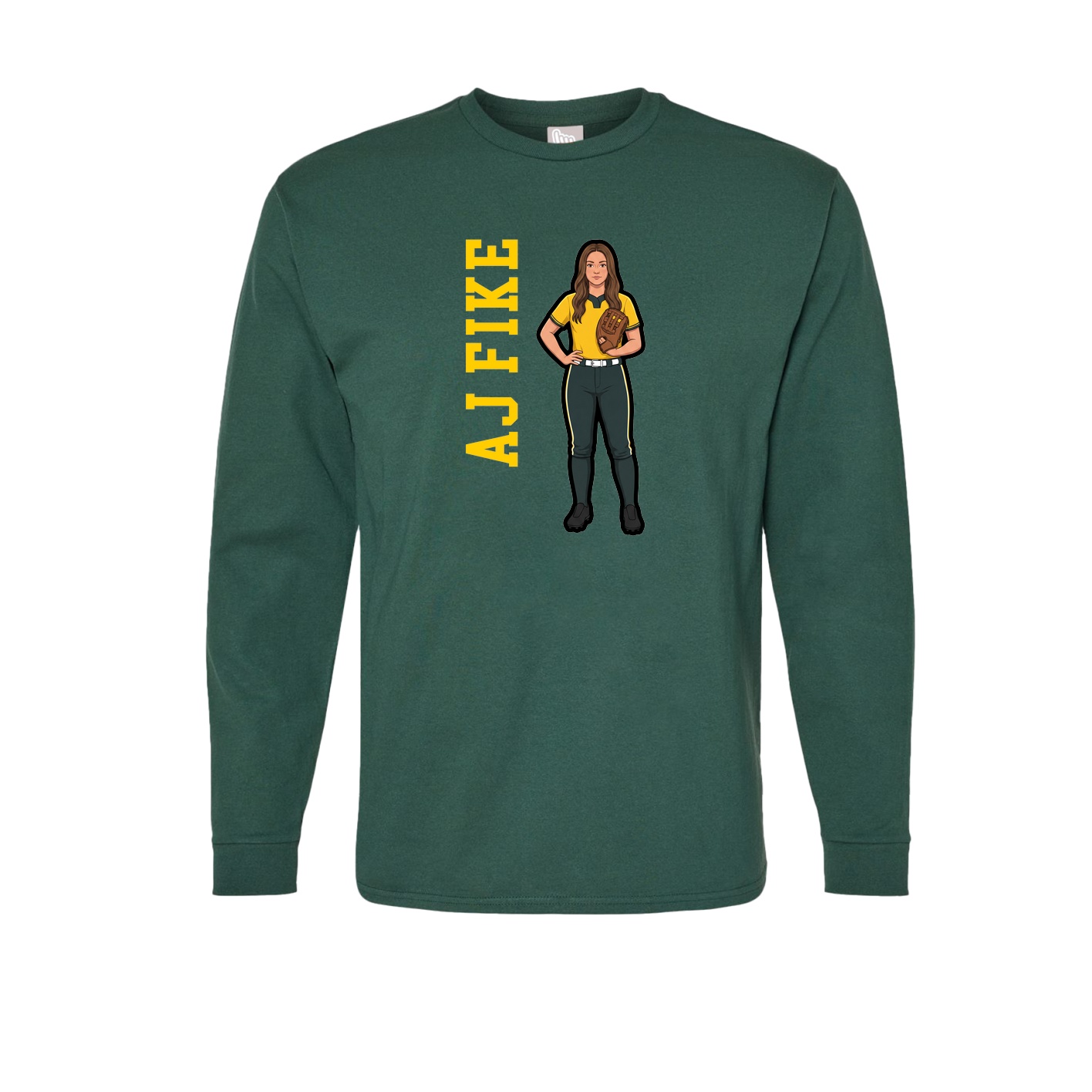 Long Sleeve Tee — Name Vertical in Green