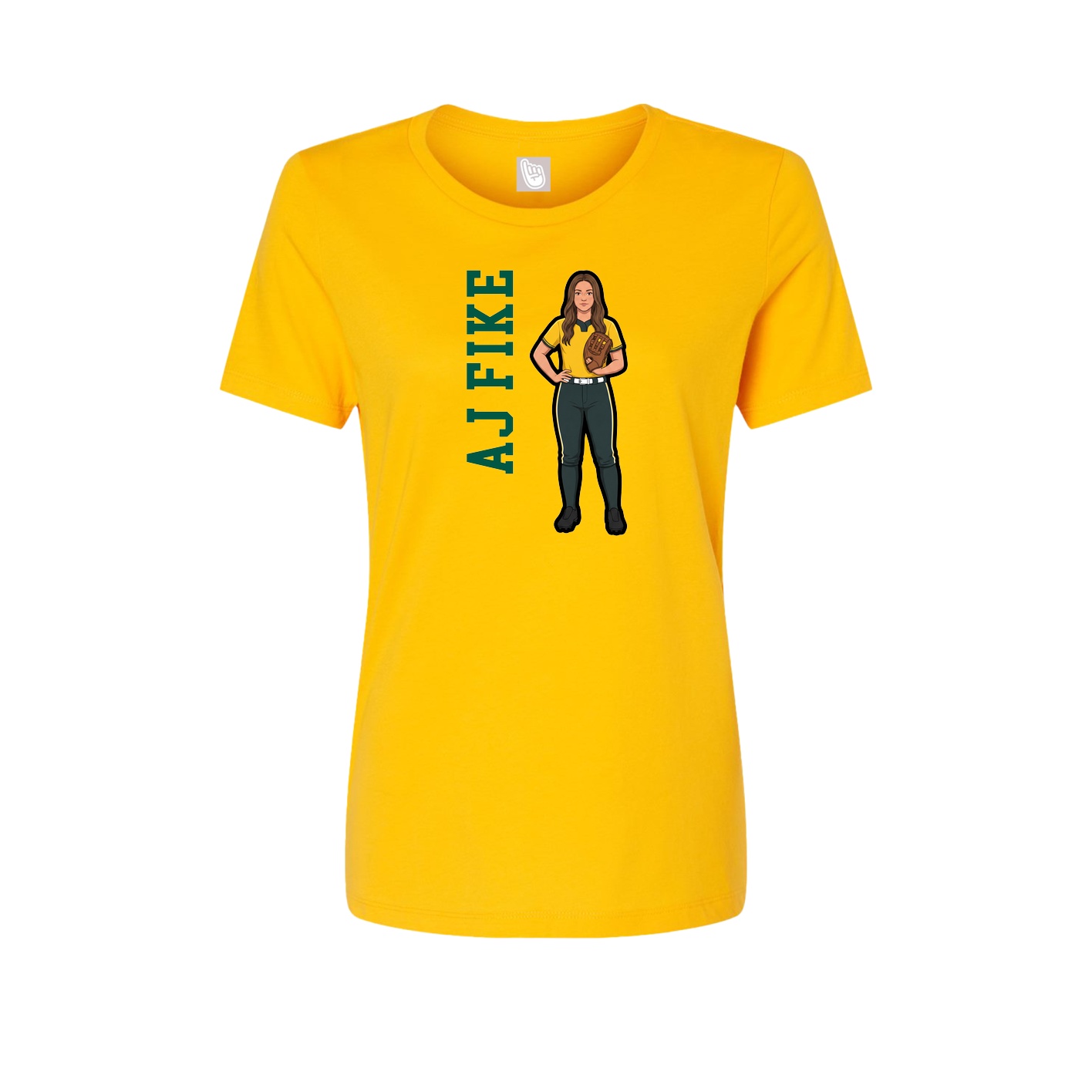 Womens Tee — Name Vertical in Gold