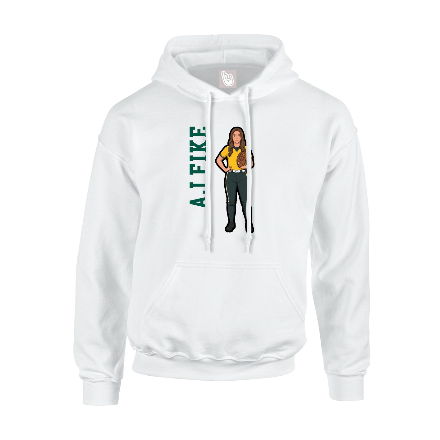 Hoodie — Name Vertical in White