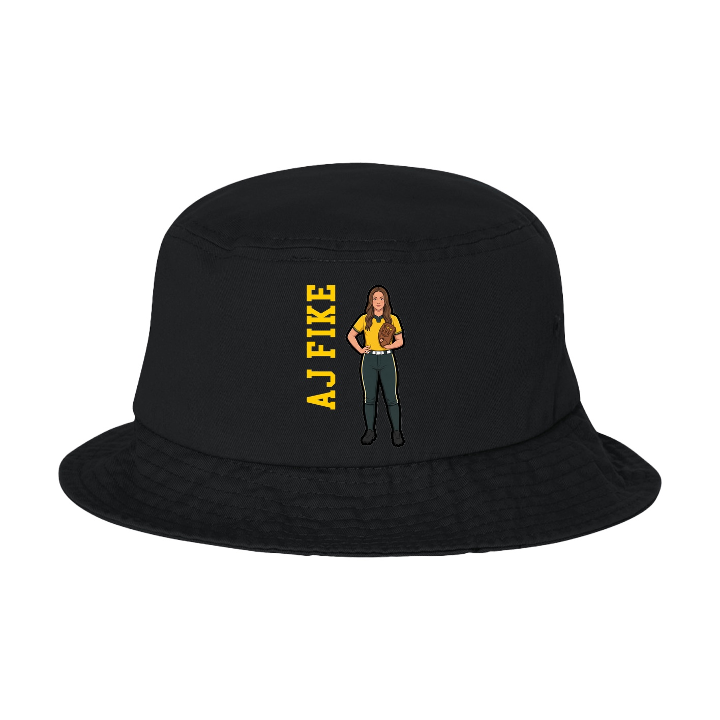 Bucket Cap — Name Vertical in Black