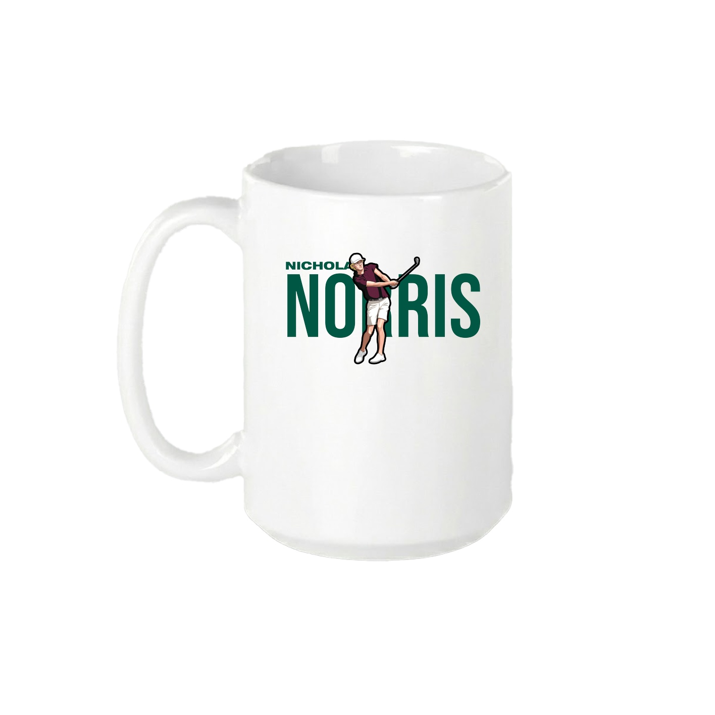 15oz Coffee Mug — Player Name in White
