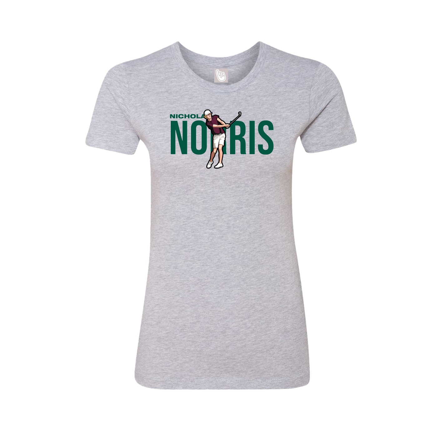 Fitted Women's Tee — Player Name in Grey