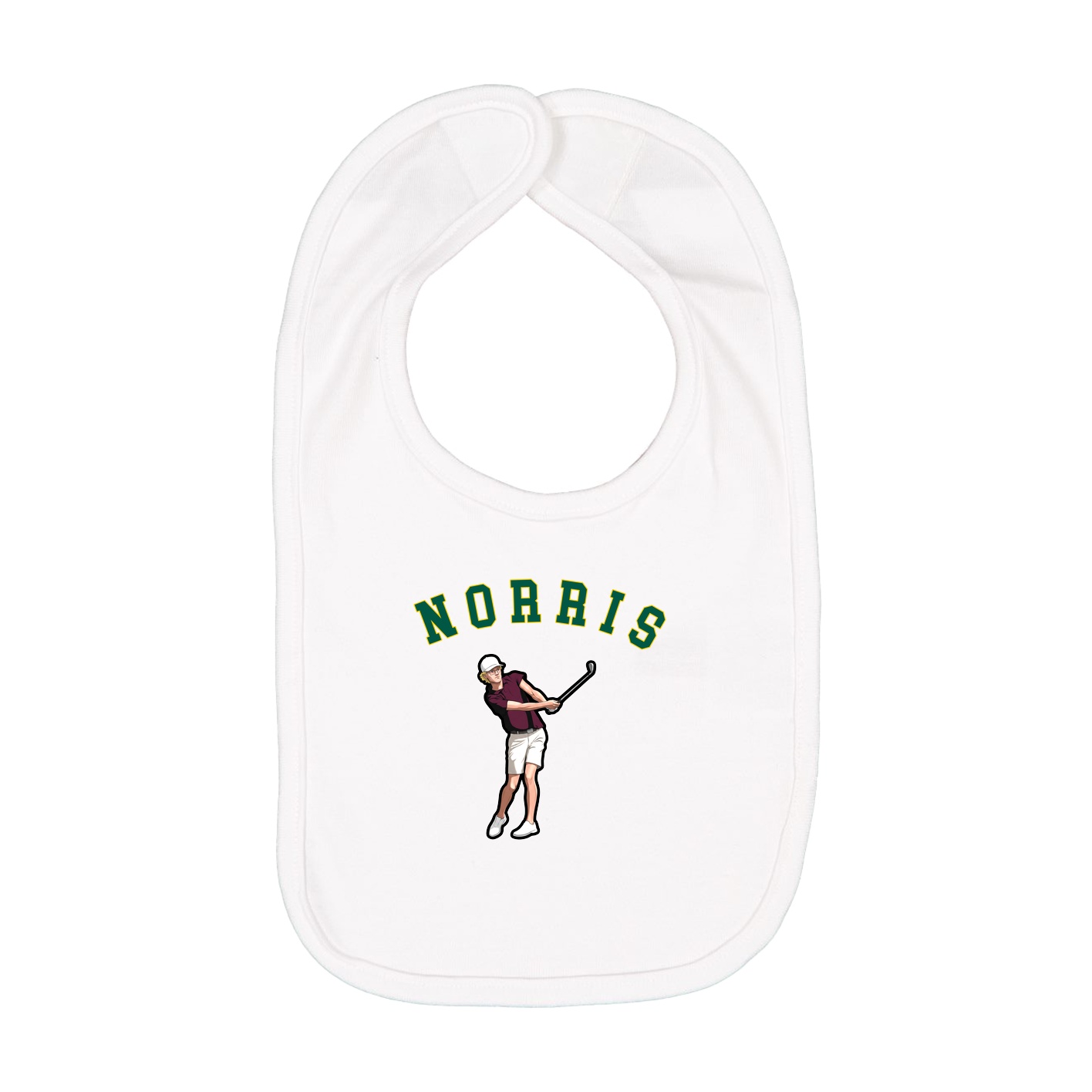 Infant Bib — Shirsey Arch in White