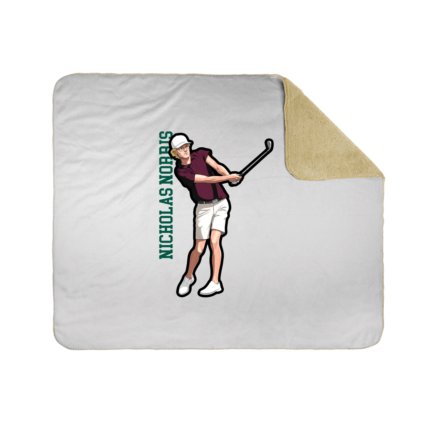 Throw Blanket — Name Vertical in White
