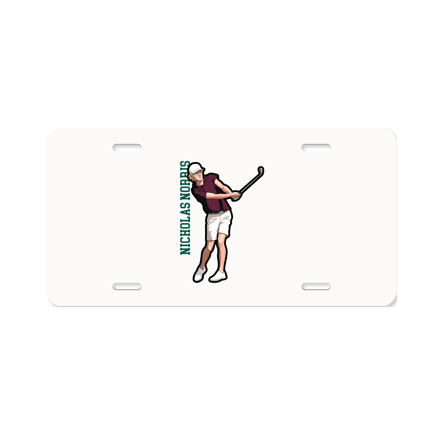 License Plate — Name Vertical in Classic