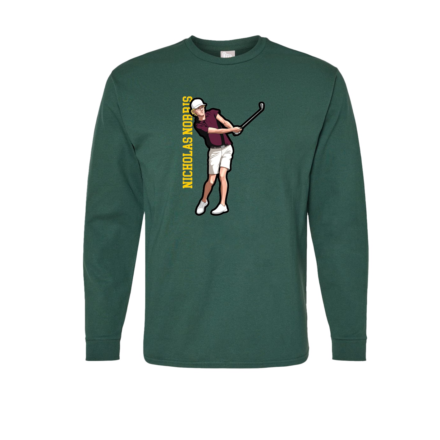 Long Sleeve Tee — Name Vertical in Green