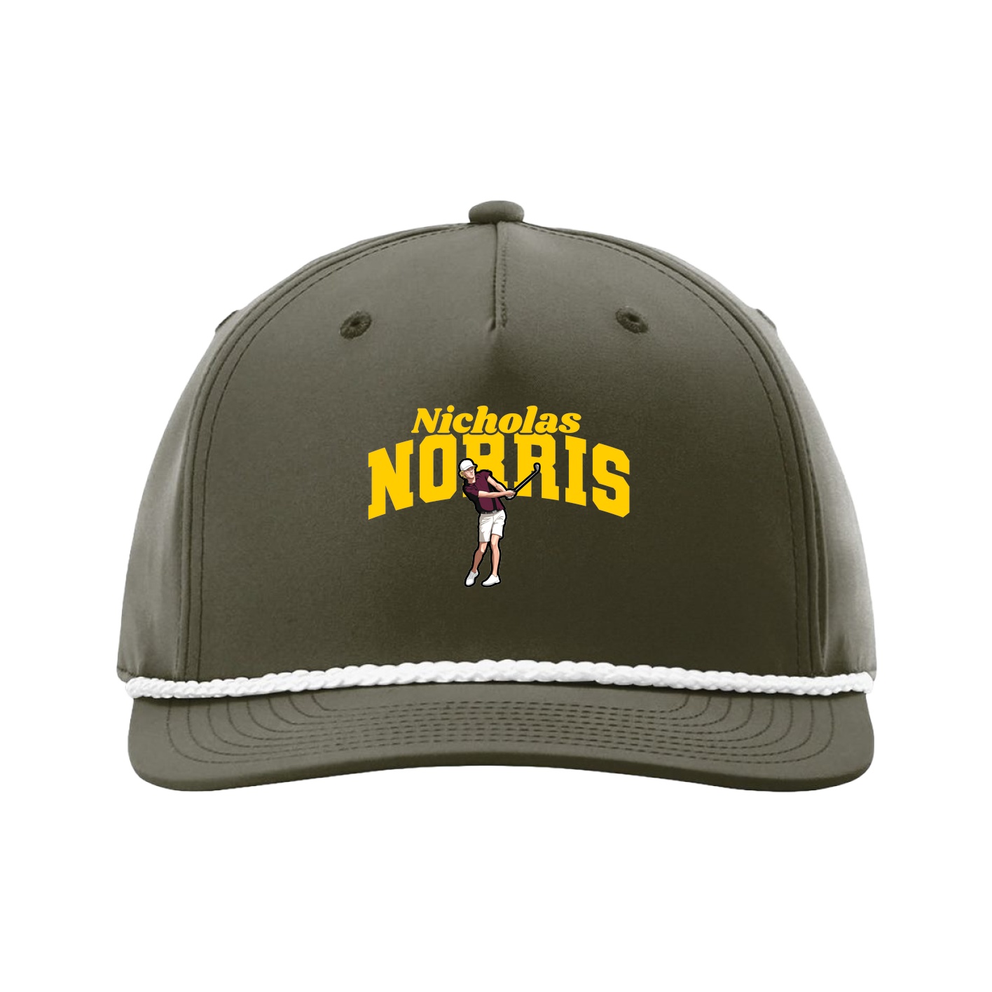 Five-Panel Classic Rope Cap — Signature Arch in Green