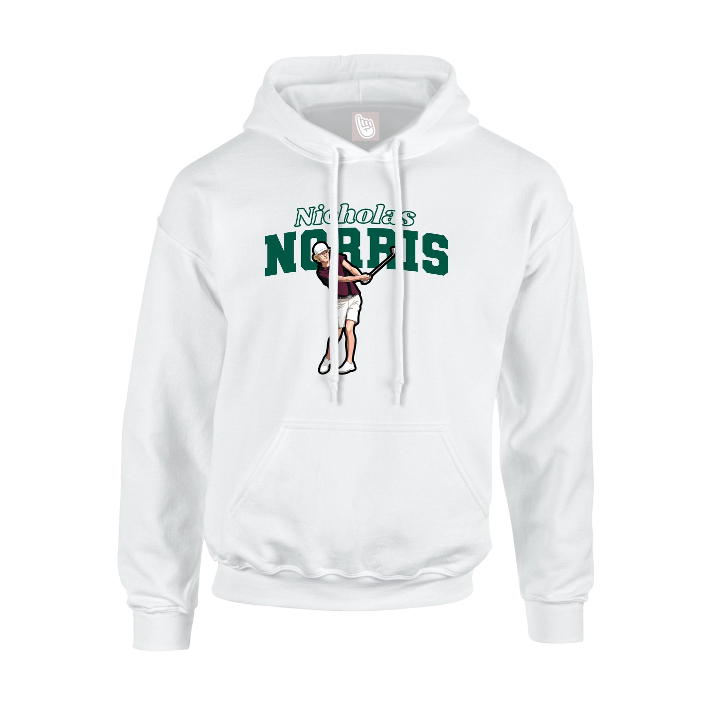 Hoodie — Name Arch in White