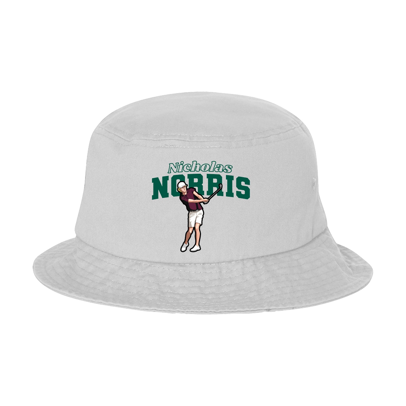 Bucket Cap — Name Arch in White