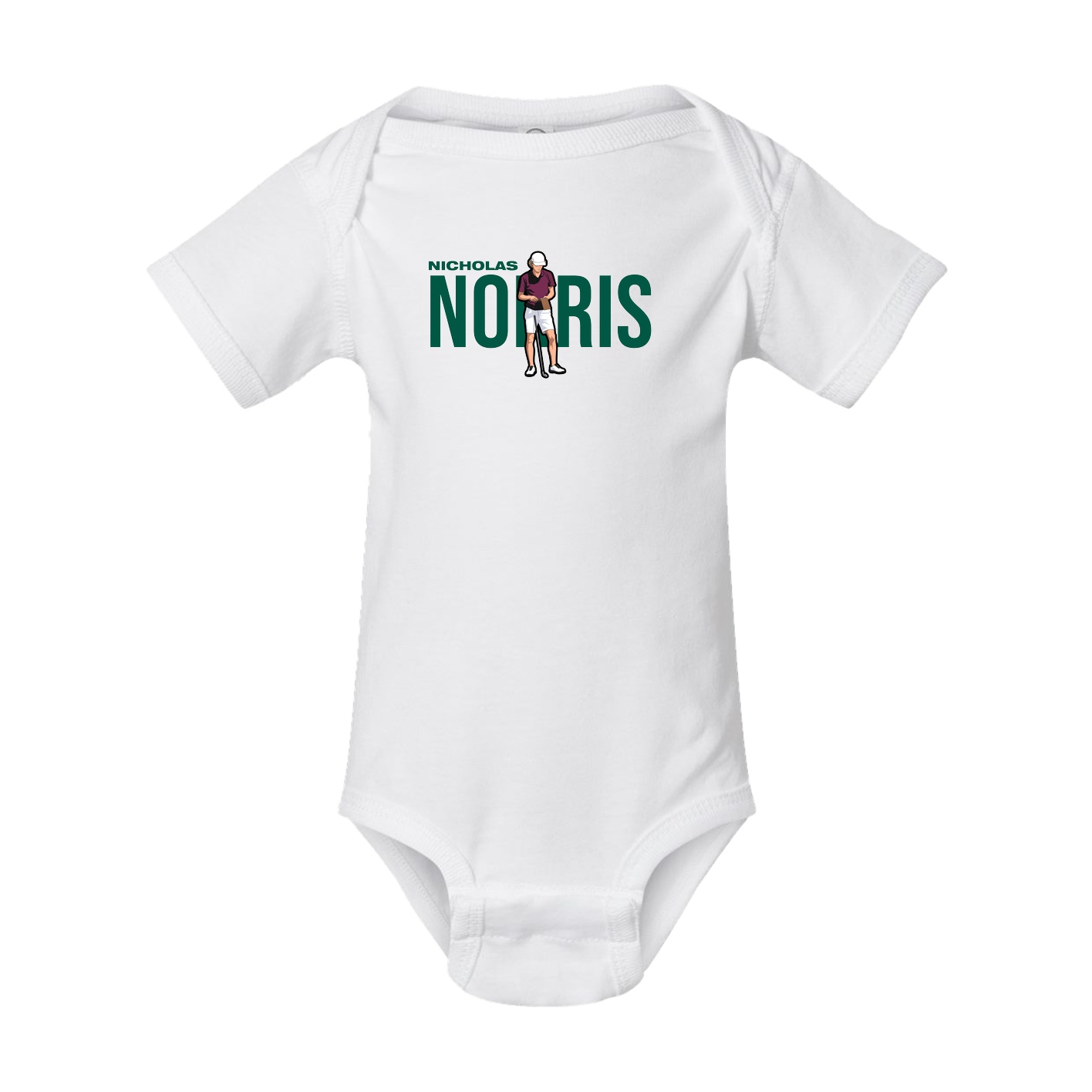 Baby Onesie — Player Name in White