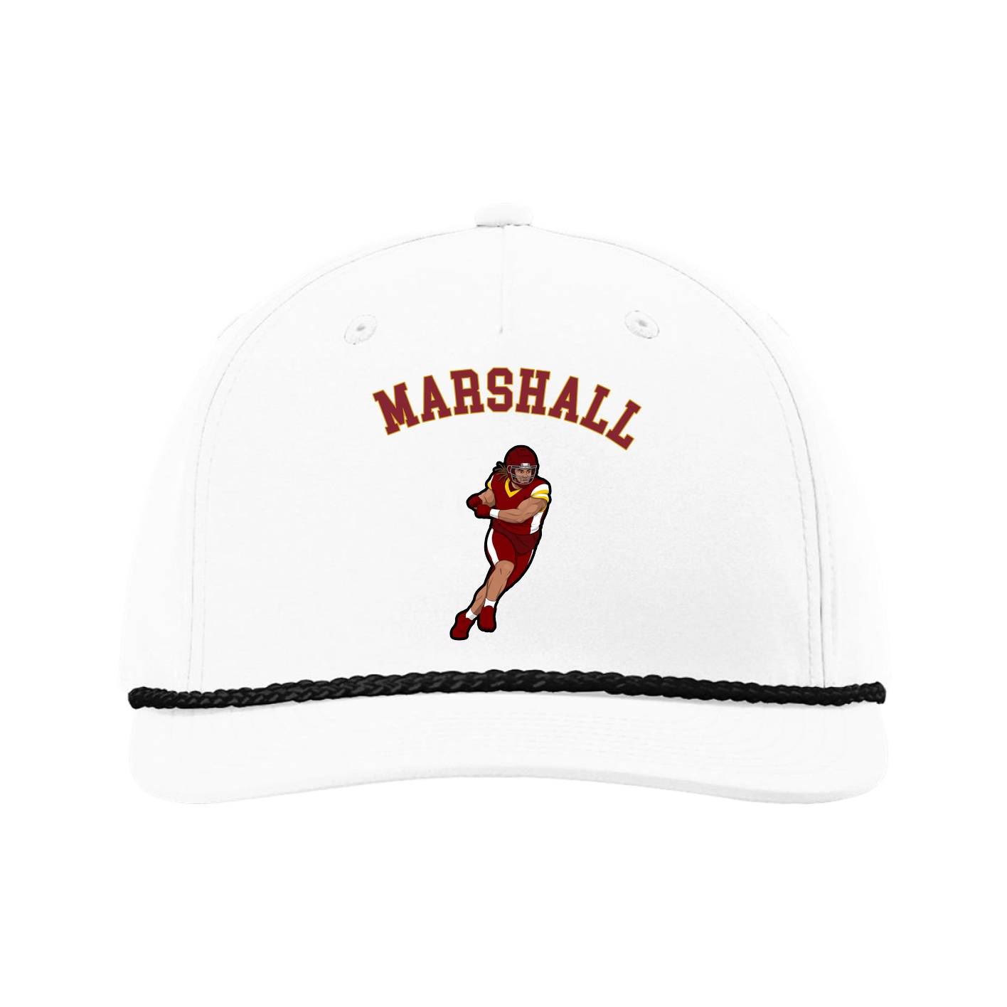 Five-Panel Classic Rope Cap — Shirsey Arch in White