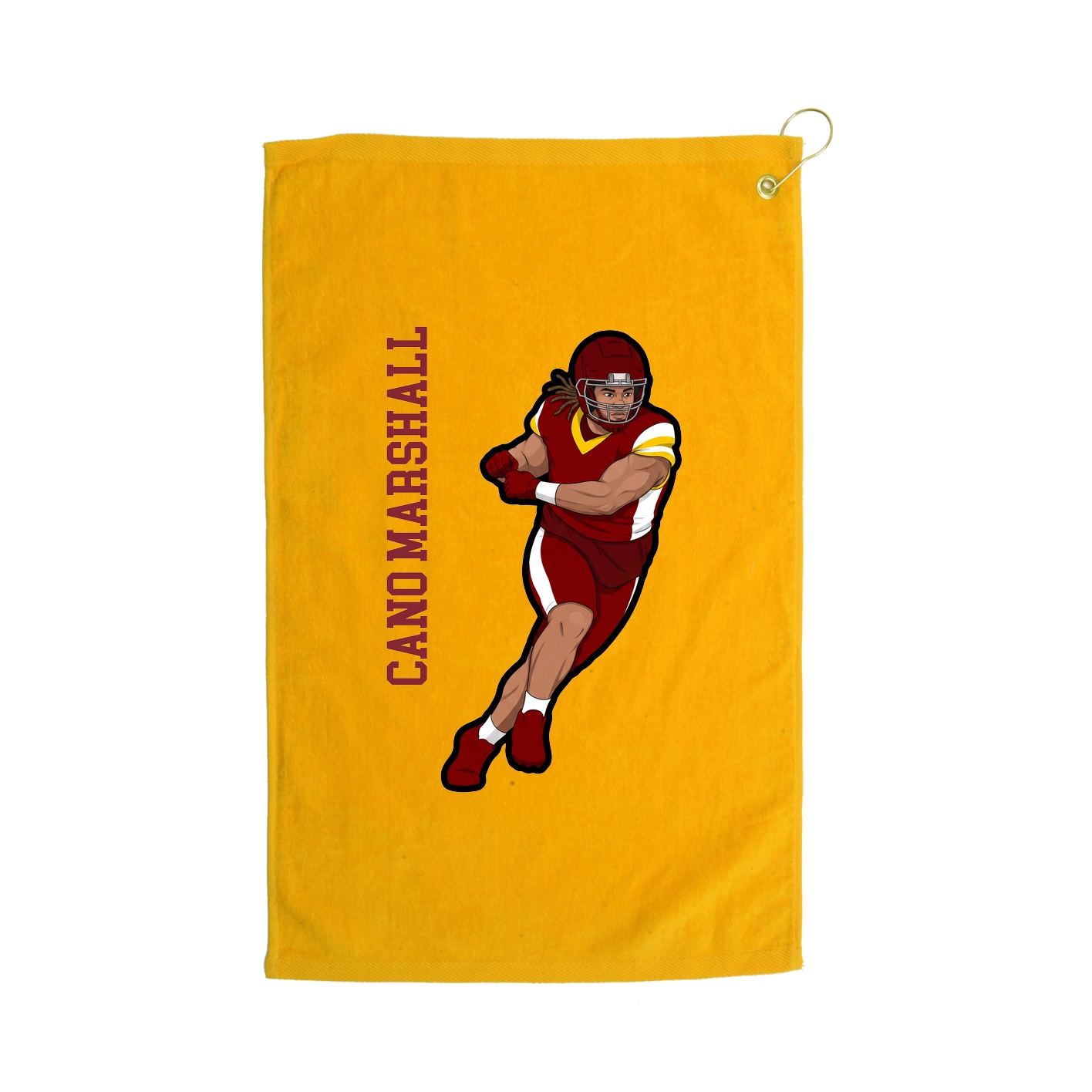 Golf Towel — Name Vertical in Gold