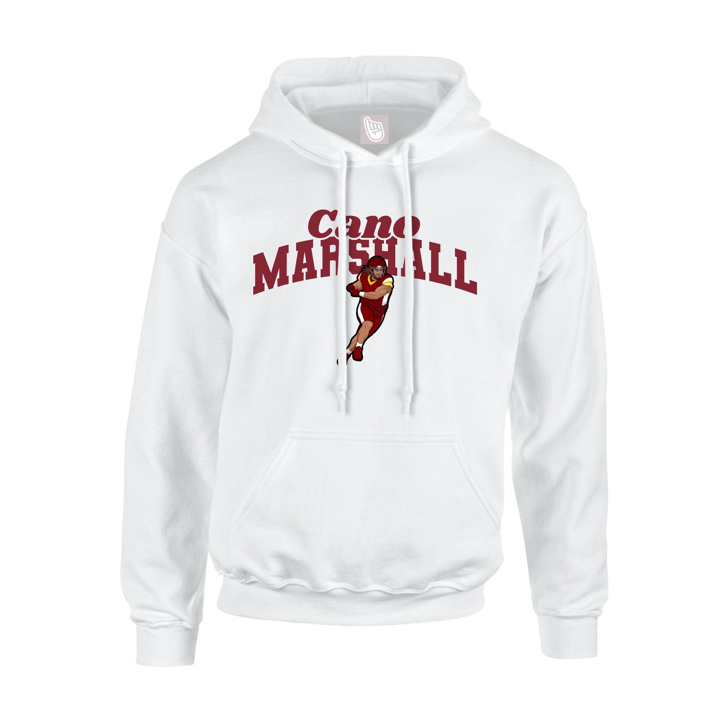 Youth Hoodie — Signature Arch in White