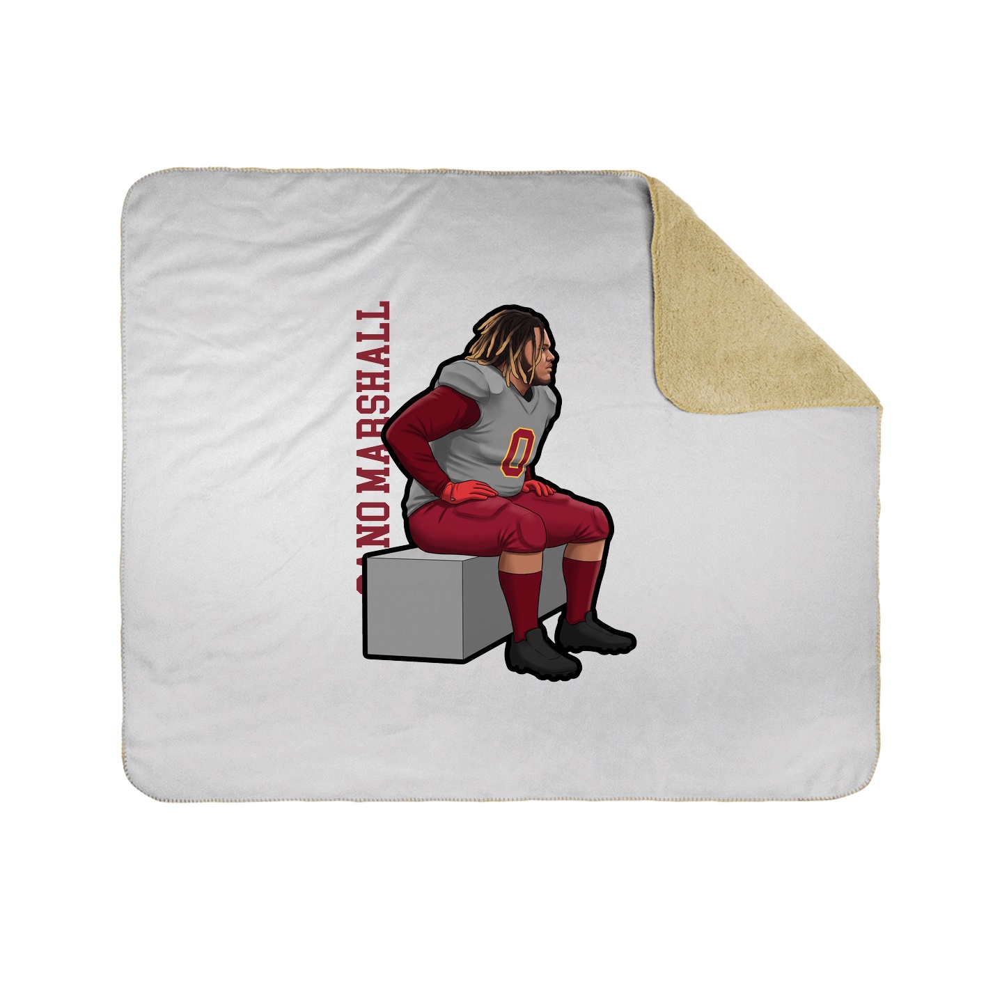 Throw Blanket — Name Vertical in White