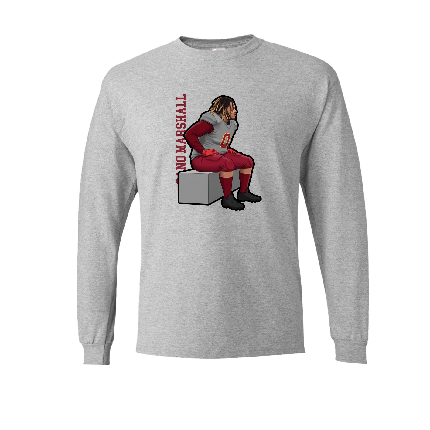 Long Sleeve Tee — Name Vertical in Grey
