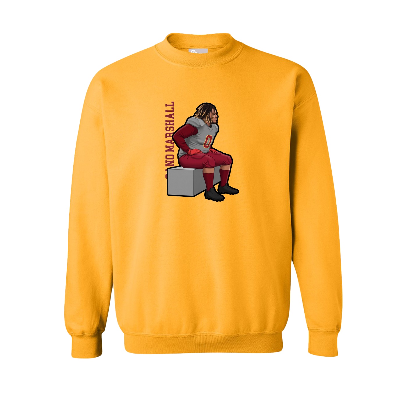 Fleece Crew — Name Vertical in Gold