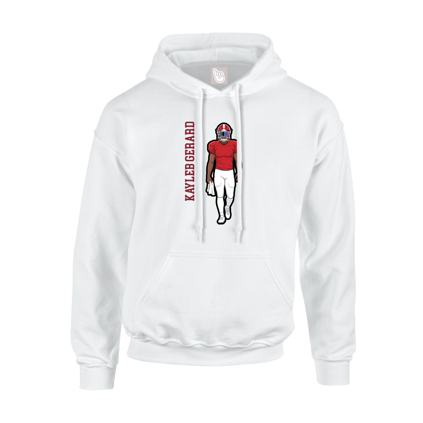 Youth Hoodie — Name Vertical in White