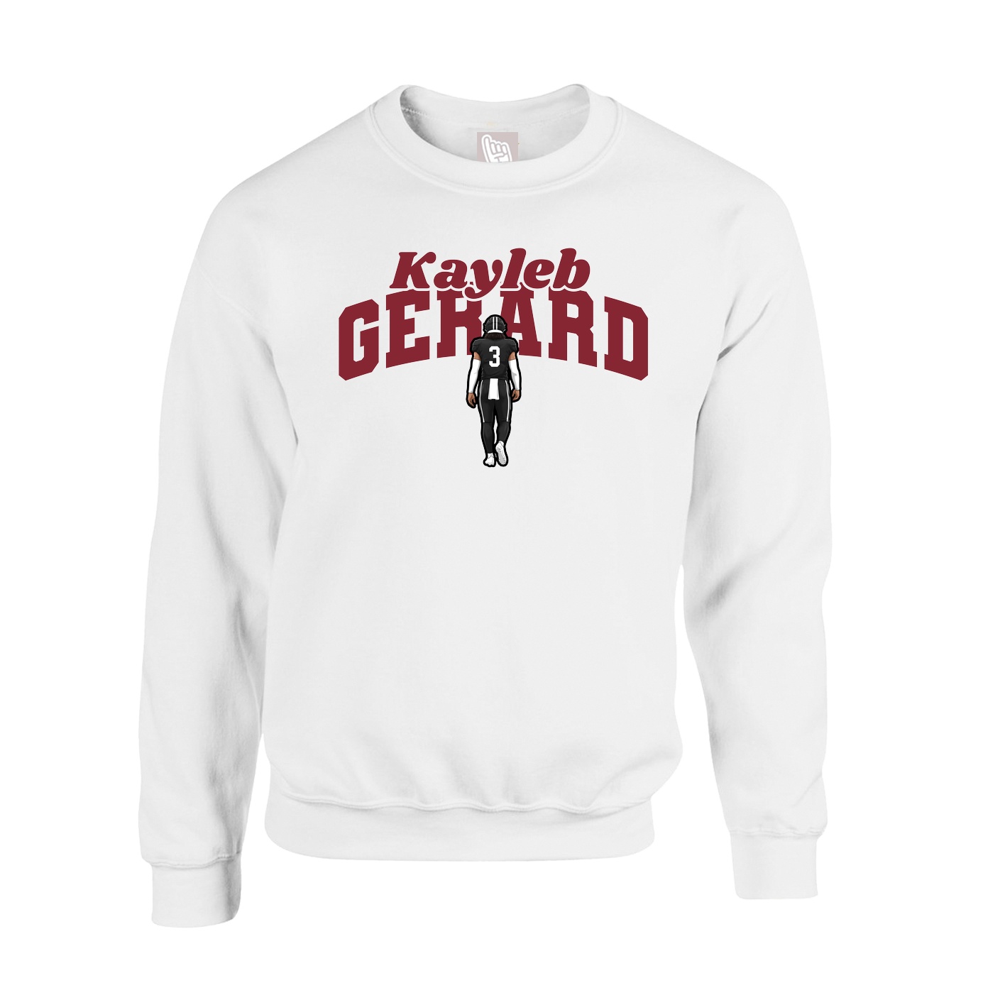 Fleece Crew — Signature Arch in White
