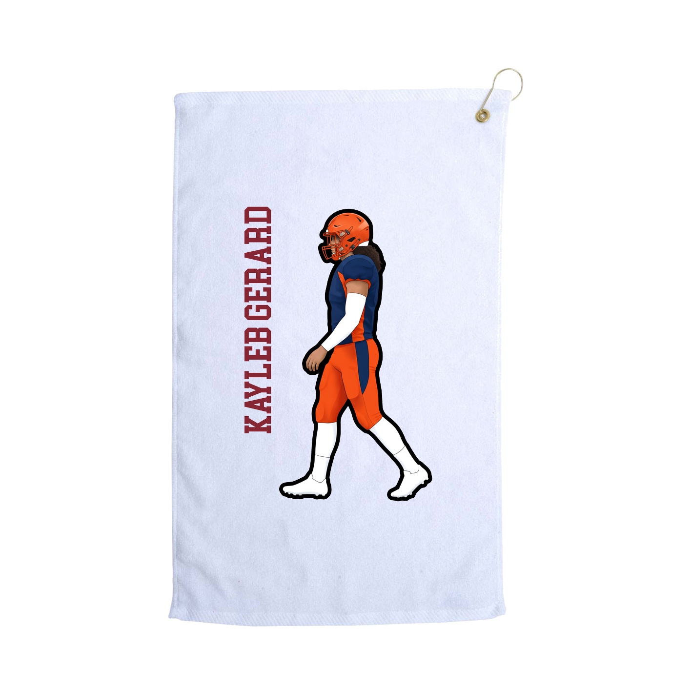 Golf Towel — Name Vertical in White