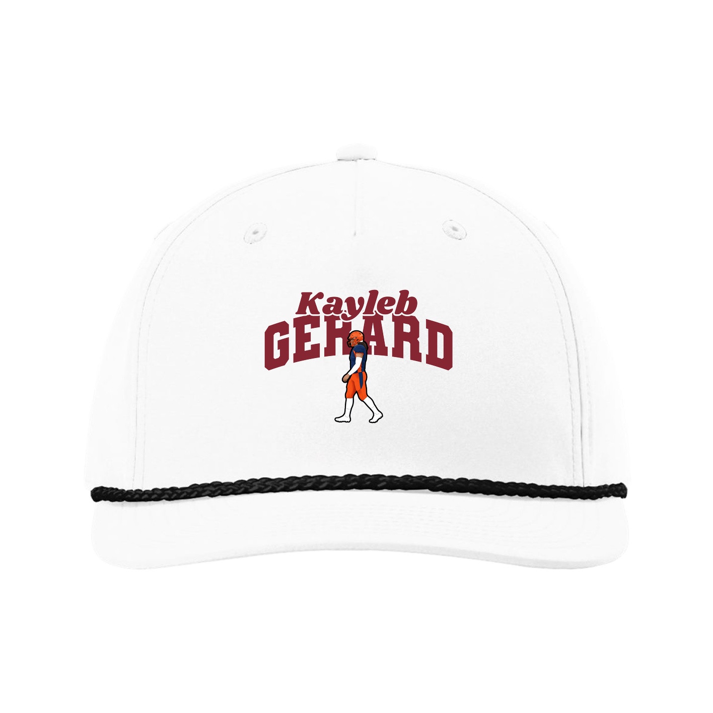 Five-Panel Classic Rope Cap — Signature Arch in White