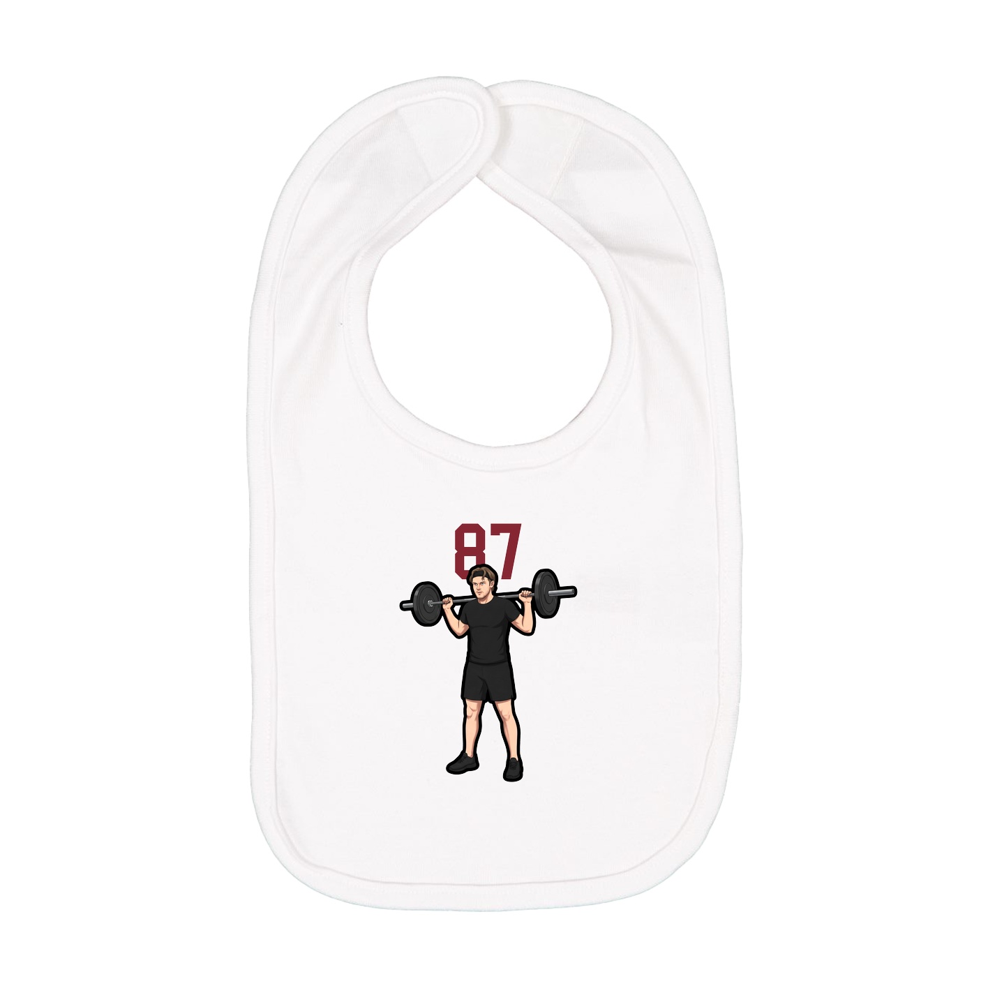 Infant Bib — Number Top in White