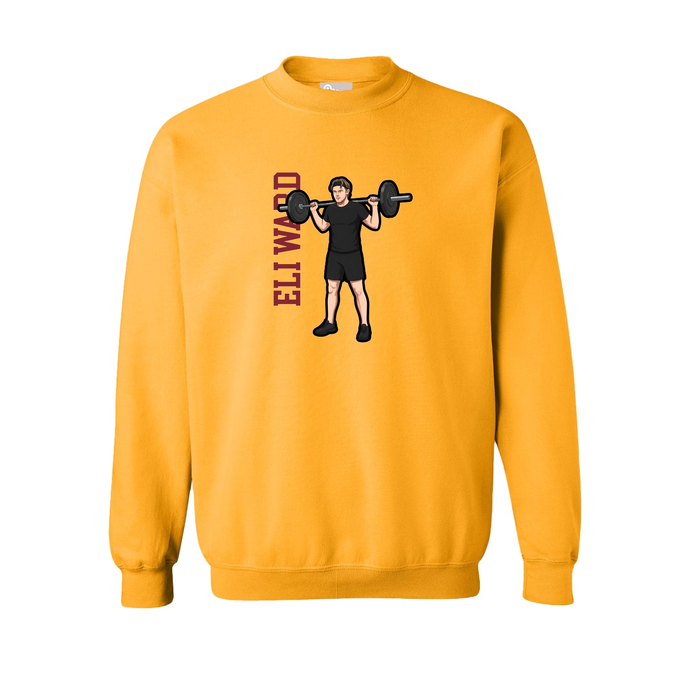 Fleece Crew — Name Vertical in Gold