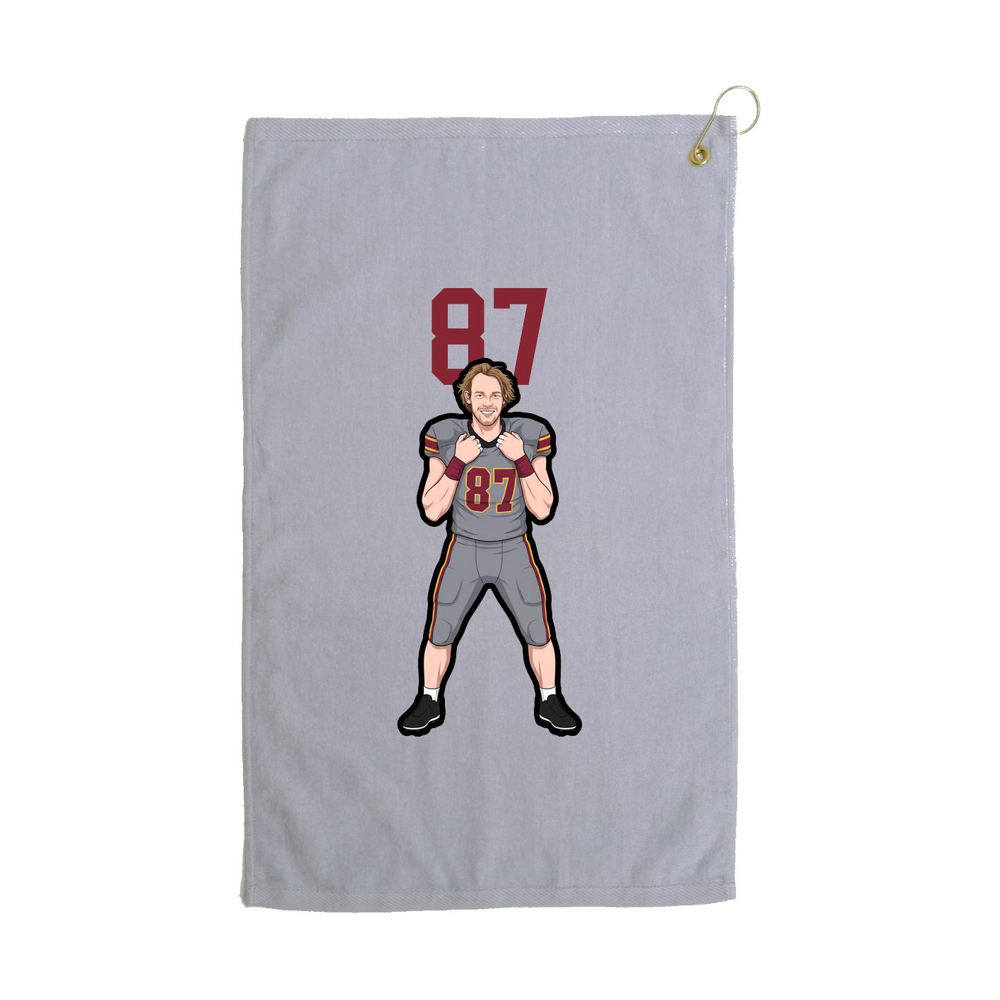 Golf Towel — Number Top in Grey