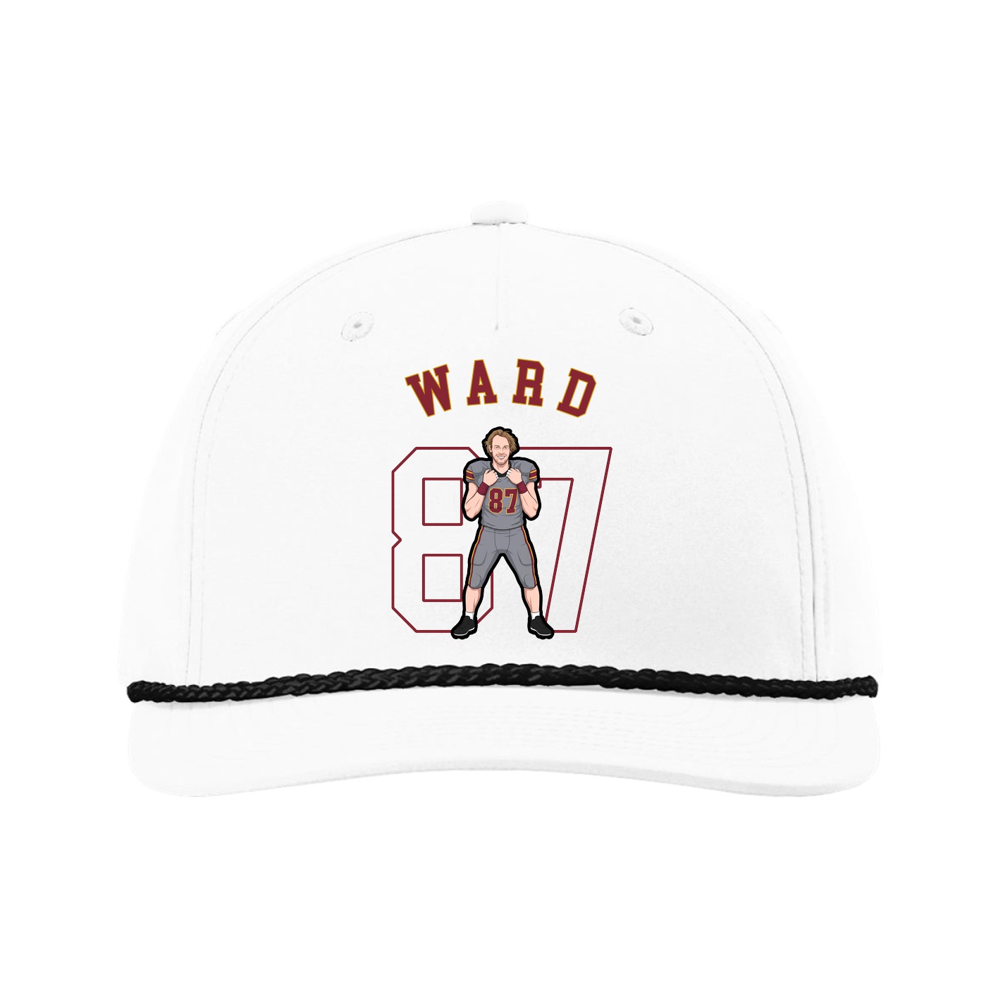 Five-Panel Classic Rope Cap — Shirsey Arch in White
