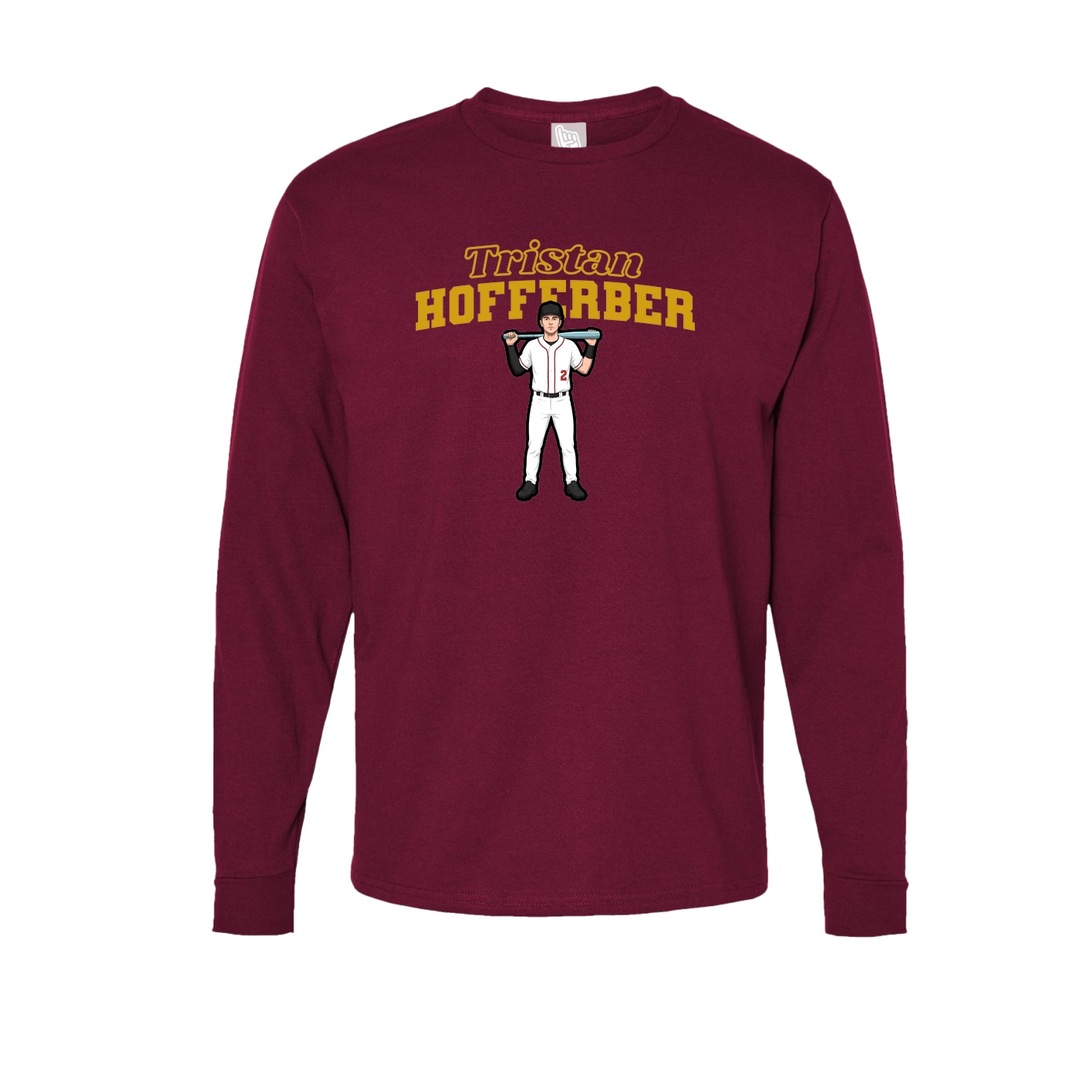 Long Sleeve Tee — Name Arch in Cardinal