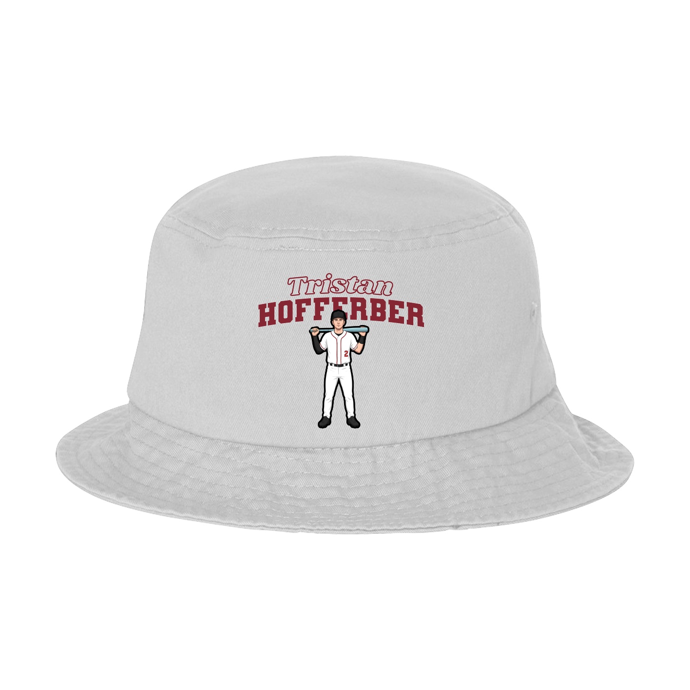 Bucket Cap — Name Arch in White