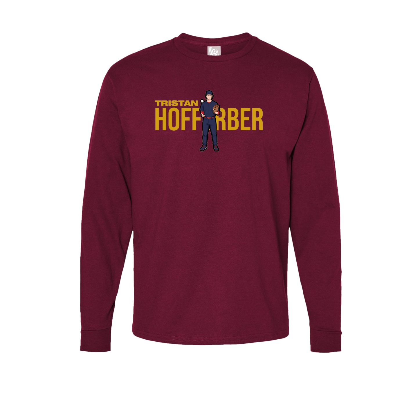 Long Sleeve Tee — Player Name in Cardinal