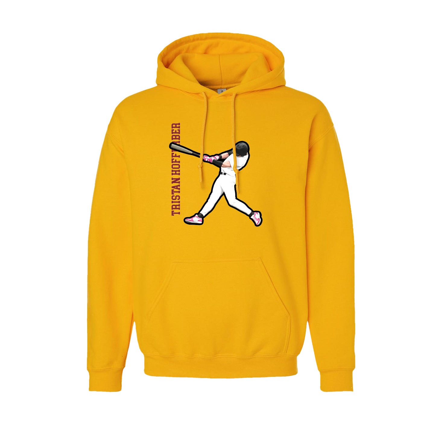 Youth Hoodie — Name Vertical in Gold