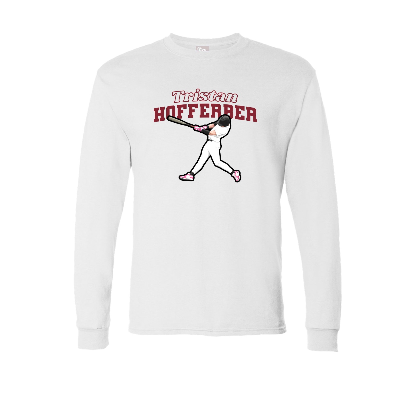 Long Sleeve Tee — Name Arch in White