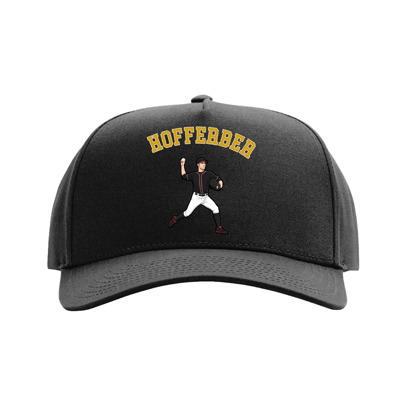 Full Fabric Five-Panel Champ Cap — Shirsey Arch in Black