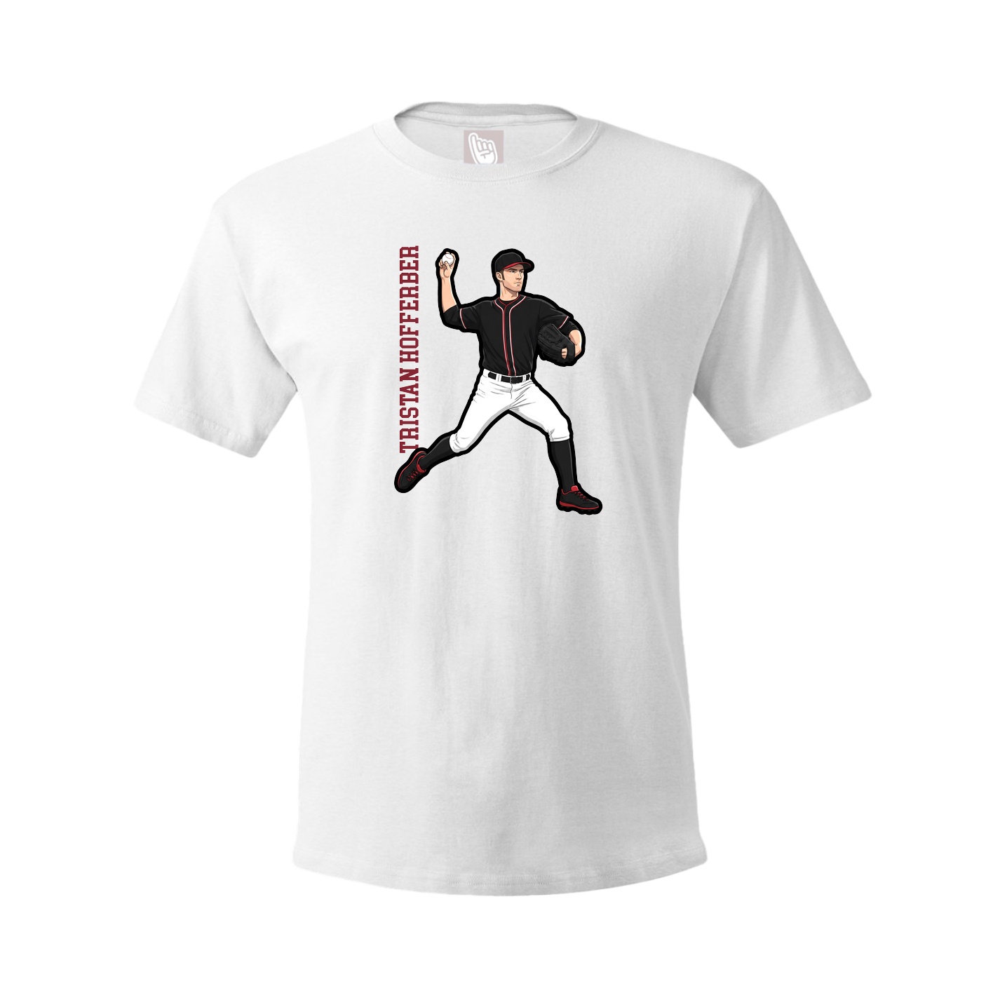 Youth Tee — Name Vertical in White