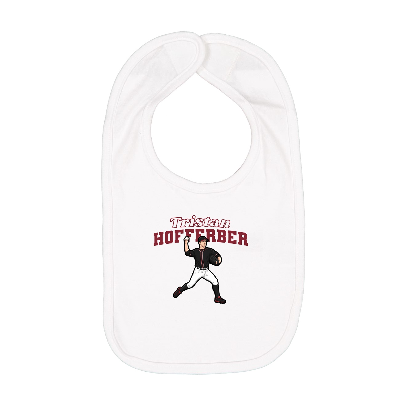 Infant Bib — Name Arch in White